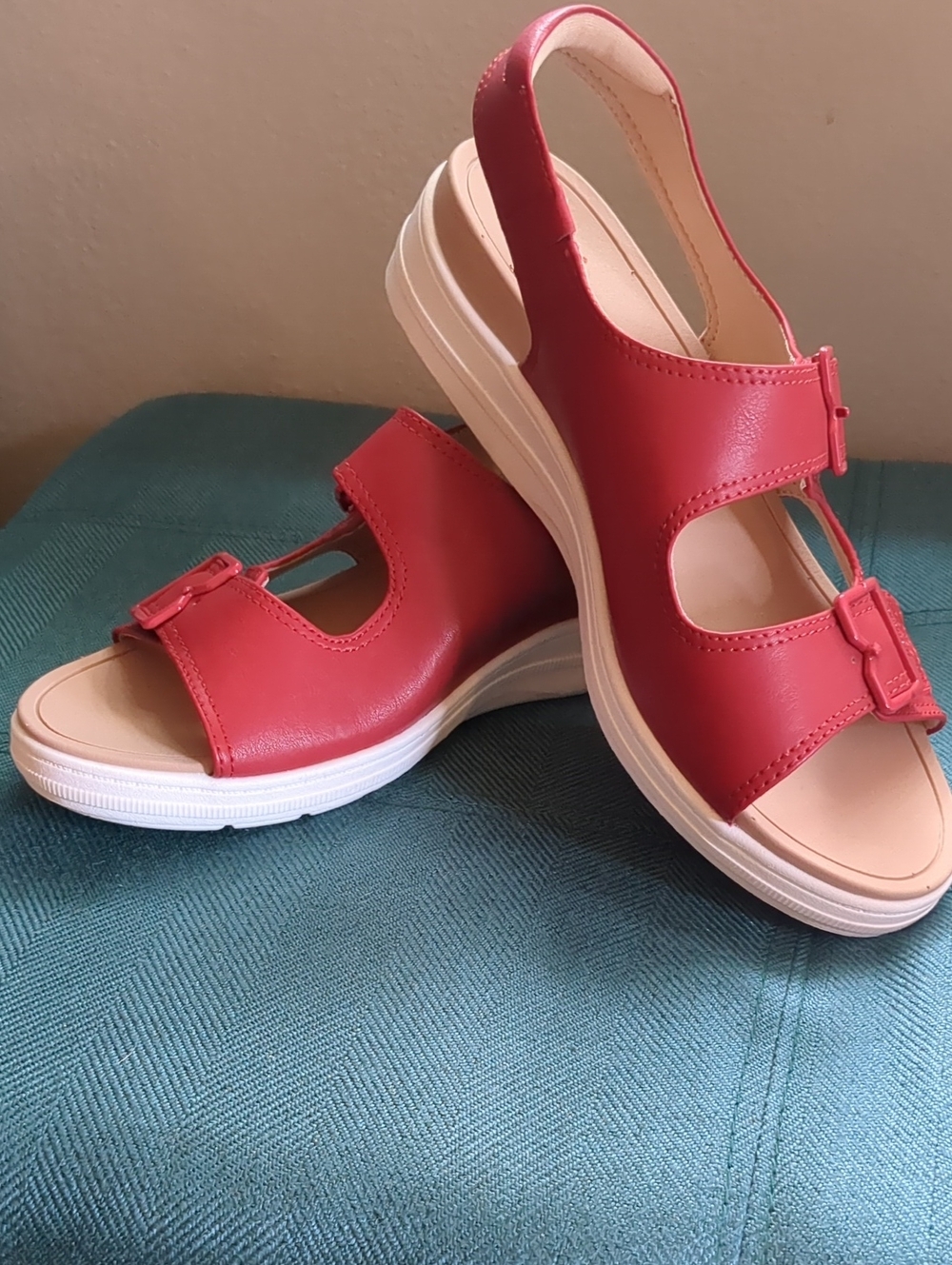 Dr. Scholl's Red Adjustable Slingback Sandals